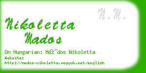 nikoletta mados business card